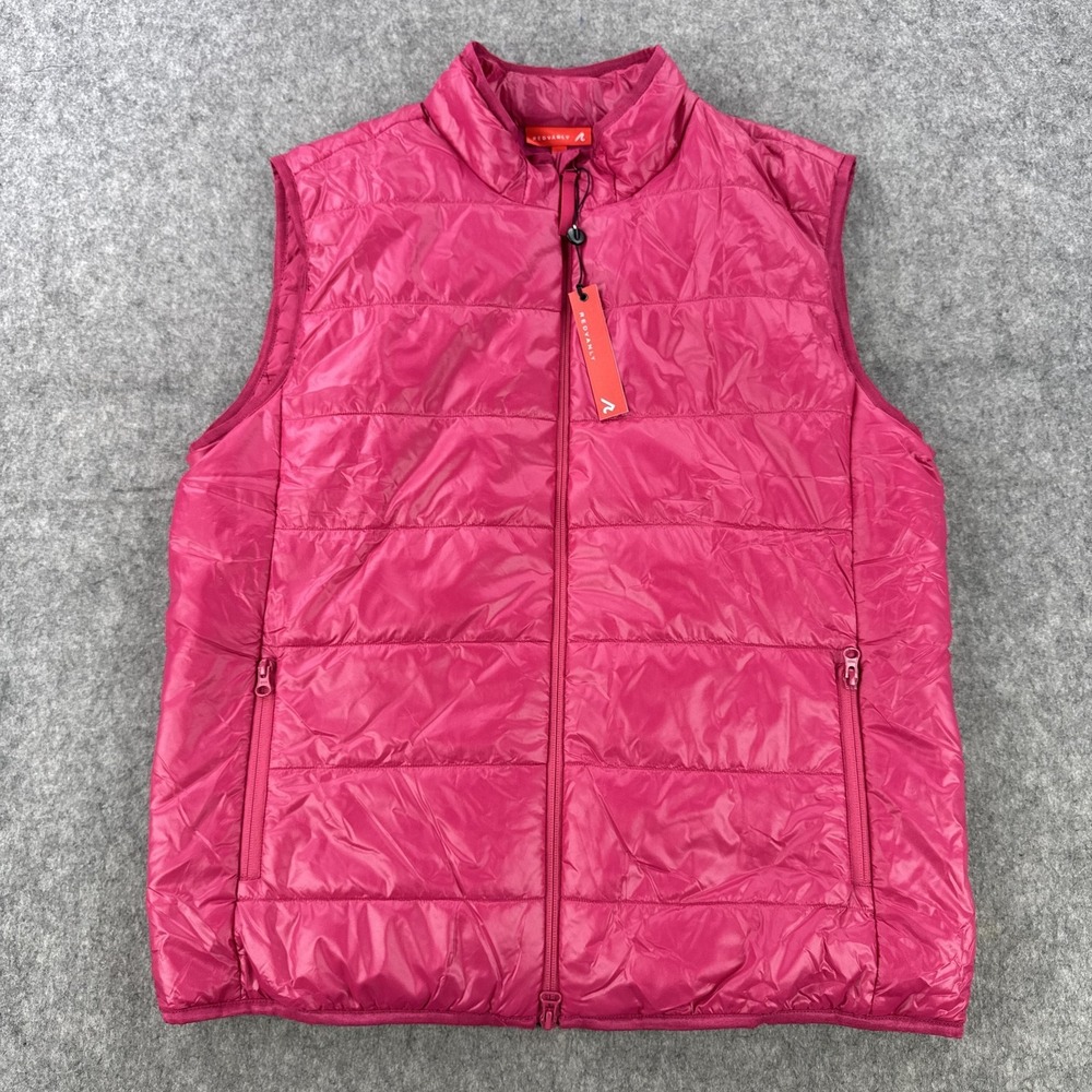 Redvanly Bolton Vest Mens XL Pink Sangria Quilted Lightweight Insulated Golf